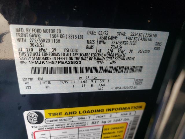 Photo 14 from auction – 2023 FORD EXPEDITION with VIN 1FMJK1H87PEA25923