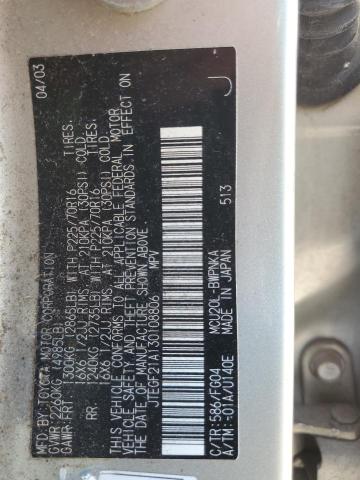 Photo 14 from auction – 2003 TOYOTA HIGHLANDER with VIN JTEGF21A130108806