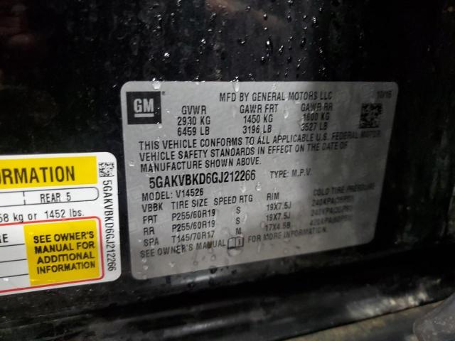 Photo 14 from auction – 2016 BUICK ENCLAVE with VIN 5GAKVBKD6GJ212266