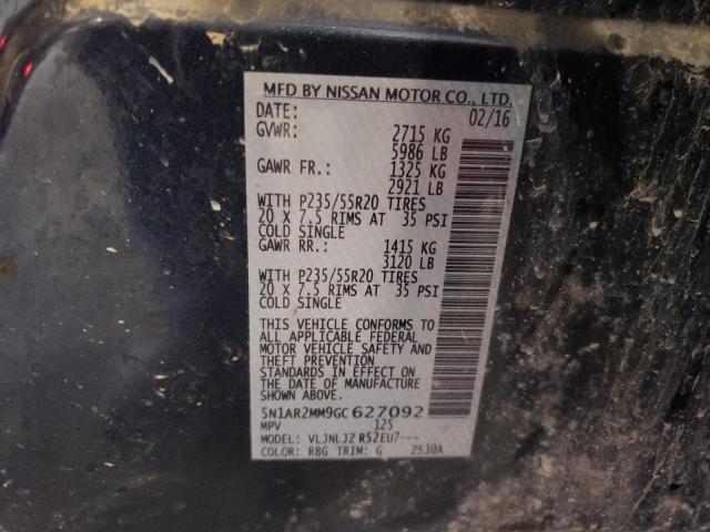 Photo 14 from auction – 2016 NISSAN PATHFINDER with VIN 5N1AR2MM9GC627092