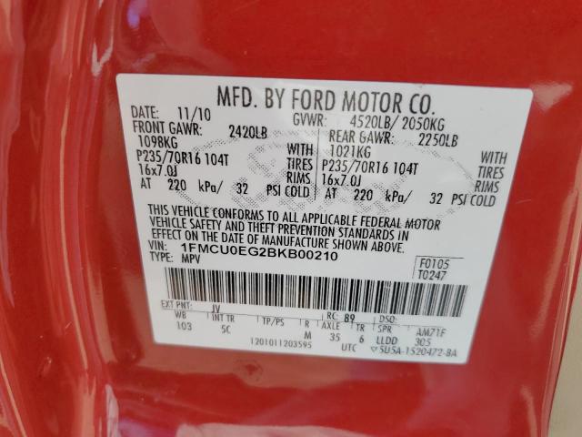 Photo 14 from auction – 2011 FORD ESCAPE LIM with VIN 1FMCU0EG2BKB00210