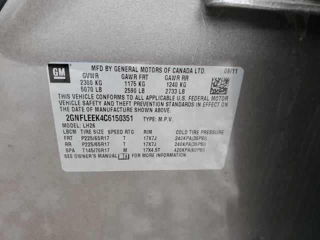 Photo 14 from auction – 2012 CHEVROLET EQUINOX LT with VIN 2GNFLEEK4C6150351