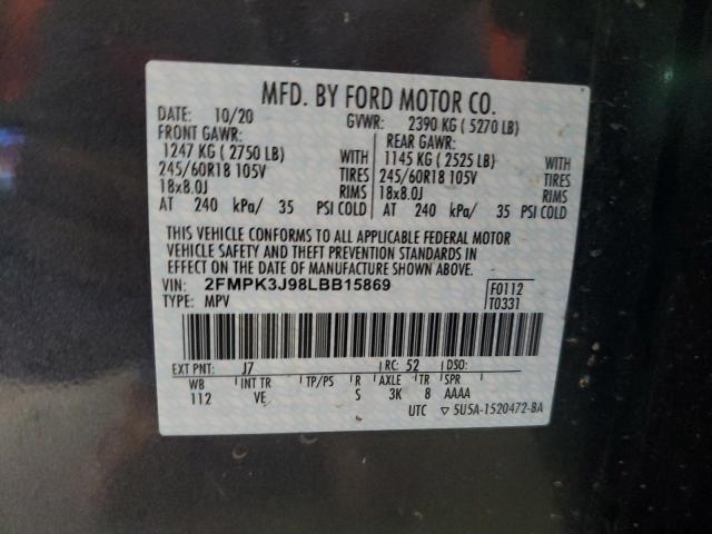 Photo 14 from auction – 2020 FORD EDGE SEL with VIN 2FMPK3J98LBB15869