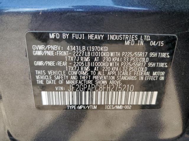 Фото 14 с аукциона – 2015 SUBARU XV CROSSTR с VIN JF2GPAPC8FH275210