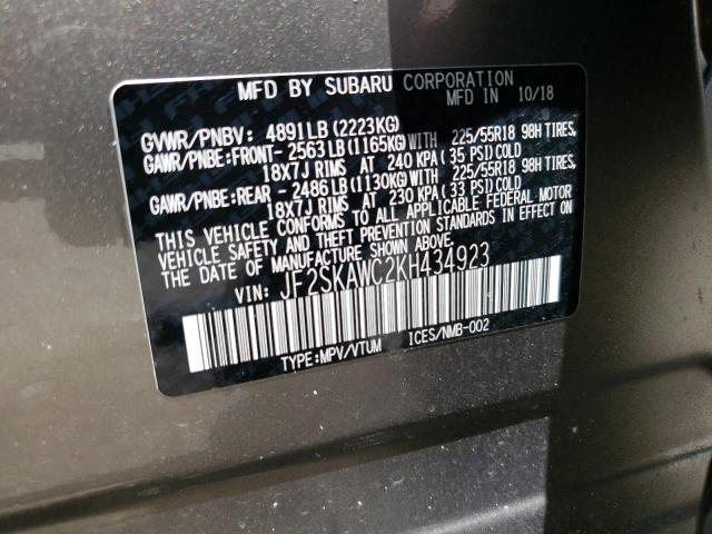 Photo 14 from auction – 2019 SUBARU FORESTER T with VIN JF2SKAWC2KH434923