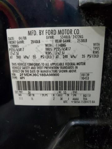 Photo 14 from auction – 2008 FORD EDGE SE with VIN 2FMDK36C18BA98900