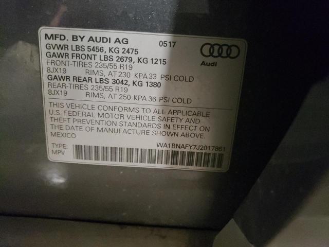 Photo 14 from auction – 2018 AUDI Q5 PREMIUM with VIN WA1BNAFY7J2017861