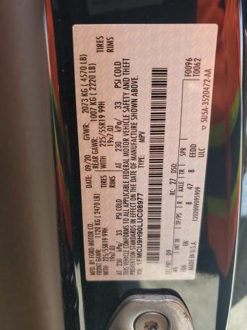Photo 14 from auction – 2020 FORD ESCAPE SEL with VIN 1FMCU9H90LUC08977