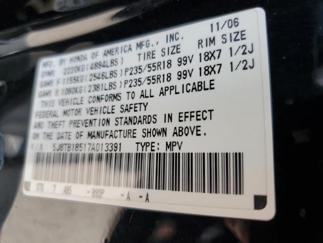 Photo 14 from auction – 2007 ACURA RDX TECHNO with VIN 5J8TB18517A013391