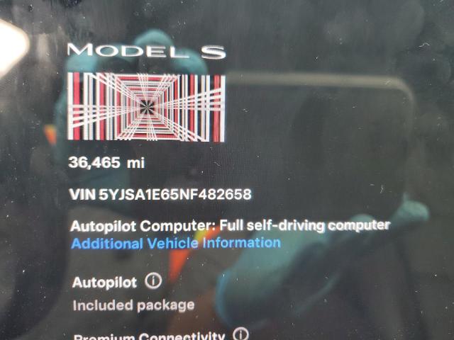 Photo 9 from auction – 2022 TESLA MODEL S with VIN 5YJSA1E65NF482658
