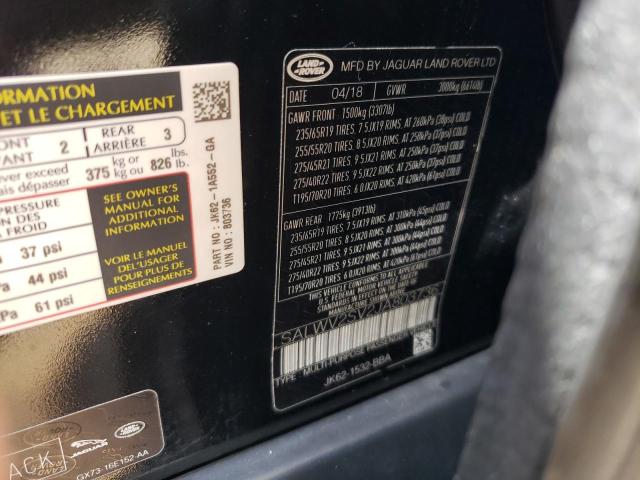 Photo 14 from auction – 2018 LAND ROVER RANGE ROVE with VIN SALWV2SV2JA803736