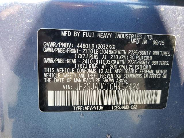 Photo 14 from auction – 2016 SUBARU FORESTER 2 with VIN JF2SJADC1GH452424