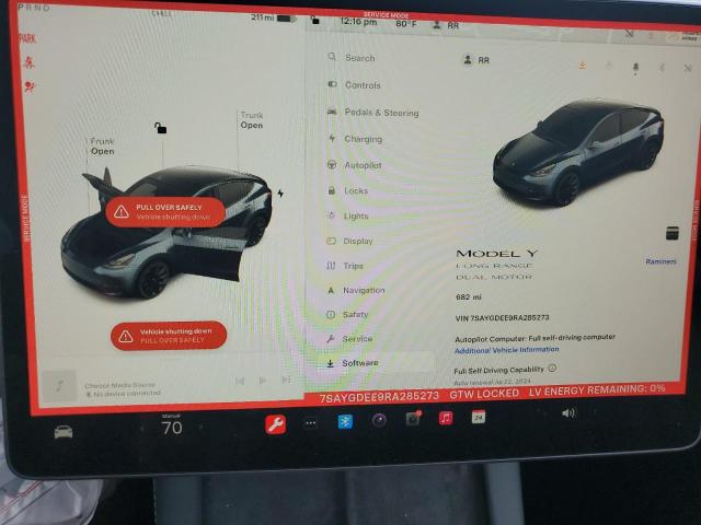 Photo 9 from auction – 2024 TESLA MODEL Y with VIN 7SAYGDEE9RA285273