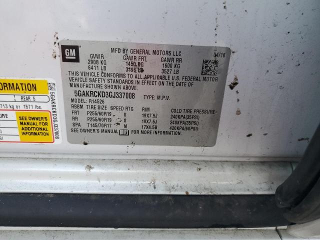 Photo 14 from auction – 2016 BUICK ENCLAVE with VIN 5GAKRCKD3GJ337008