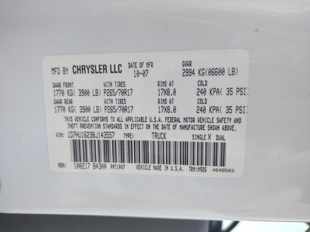 Photo 10 from auction – 2008 DODGE RAM 1500 S with VIN 1D7HU16238J143557