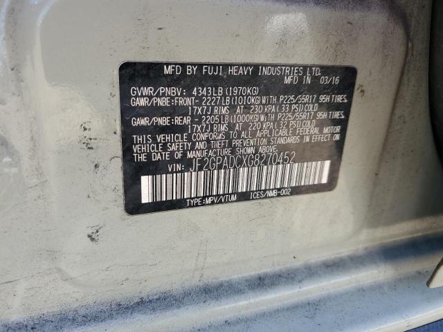 Photo 14 from auction – 2016 SUBARU CROSSTREK with VIN JF2GPADCXG8270452