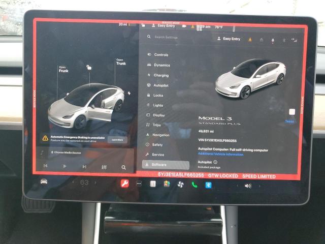 Photo 9 from auction – 2020 TESLA MODEL 3 with VIN 5YJ3E1EA5LF660255
