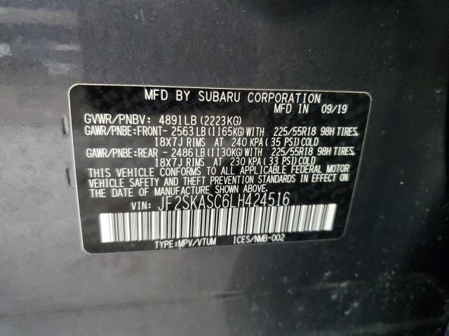 Photo 14 from auction – 2020 SUBARU FORESTER L with VIN JF2SKASC6LH424516