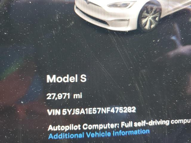 Photo 9 from auction – 2022 TESLA MODEL S with VIN 5YJSA1E57NF475282