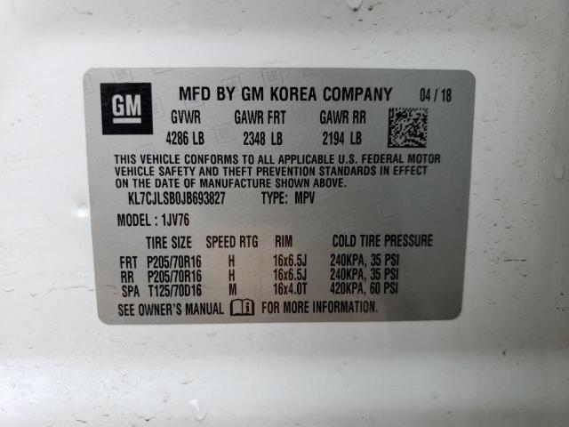 Photo 14 from auction – 2018 CHEVROLET TRAX 1LT with VIN KL7CJLSB0JB693827
