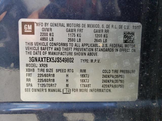 Photo 14 from auction – 2018 CHEVROLET EQUINOX LT with VIN 3GNAXTEX5JS549802