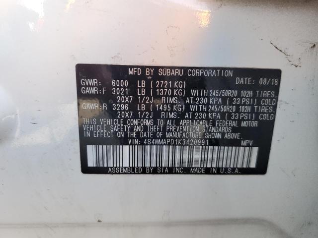 Photo 14 from auction – 2019 SUBARU ASCENT LIM with VIN 4S4WMAPD1K3420991