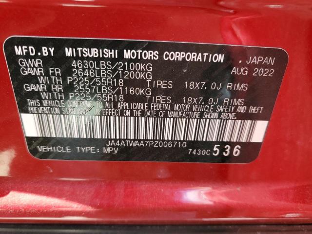 Photo 14 from auction – 2023 MITSUBISHI ECLIPSE CR with VIN JA4ATWAA7PZ006710