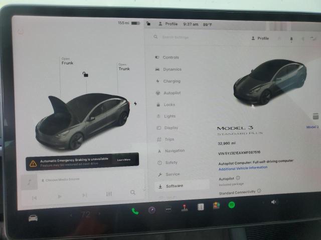 Photo 9 from auction – 2021 TESLA MODEL 3 with VIN 5YJ3E1EAXMF087516