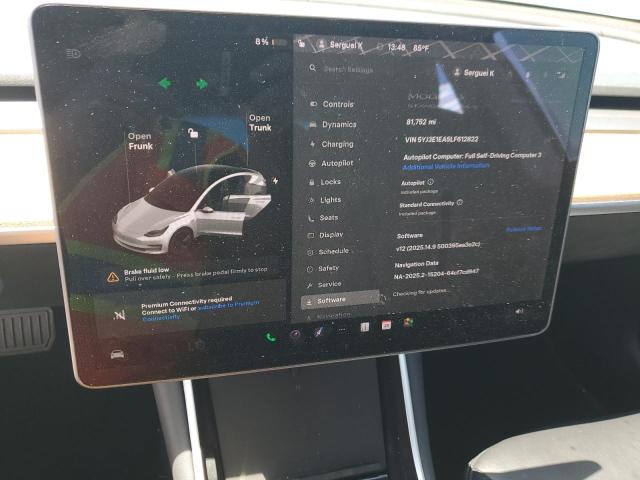 Photo 9 from auction – 2020 TESLA MODEL 3 with VIN 5YJ3E1EA5LF612822