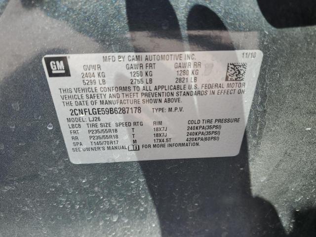 Photo 14 from auction – 2011 CHEVROLET EQUINOX LT with VIN 2CNFLGE59B6287178