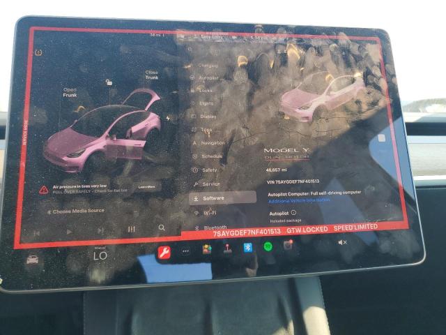Photo 9 from auction – 2022 TESLA MODEL Y with VIN 7SAYGDEF7NF401513