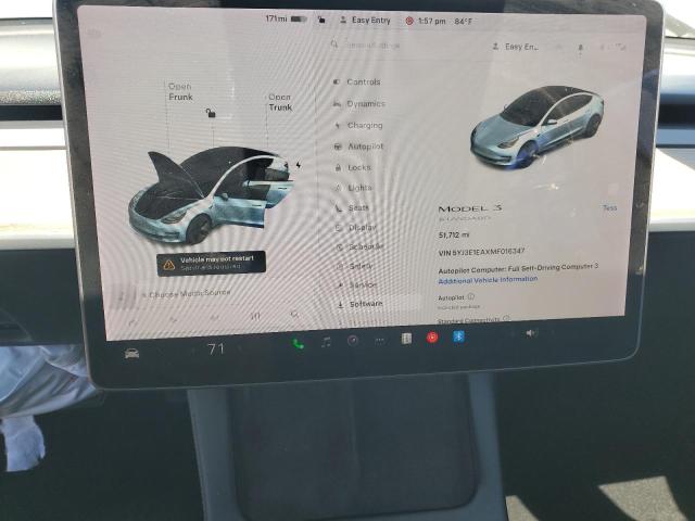 Photo 9 from auction – 2021 TESLA MODEL 3 with VIN 5YJ3E1EAXMF016347