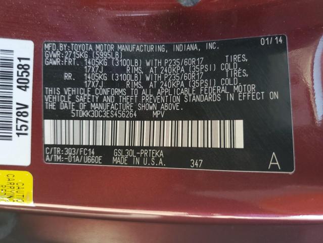 Photo 14 from auction – 2014 TOYOTA SIENNA LE with VIN 5TDKK3DC3ES456264
