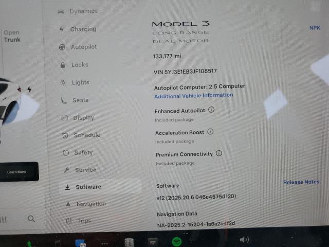 Photo 9 from auction – 2018 TESLA MODEL 3 with VIN 5YJ3E1EB3JF108517