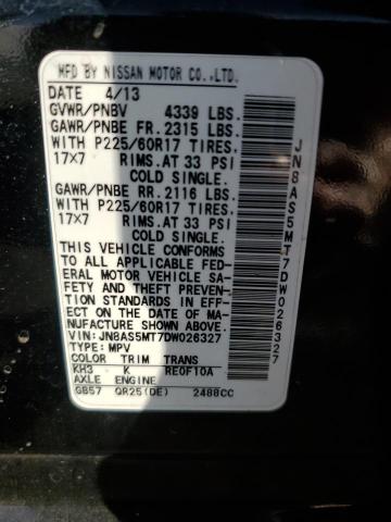 Photo 14 from auction – 2013 NISSAN ROGUE S with VIN JN8AS5MT7DW026327
