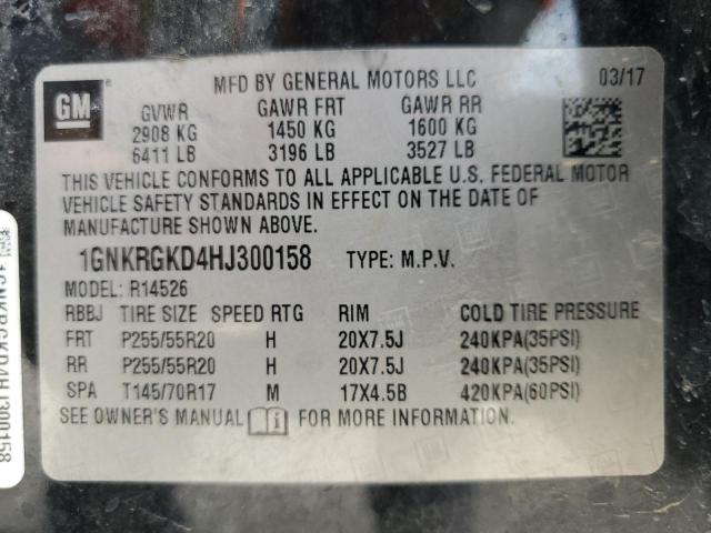Photo 14 from auction – 2017 CHEVROLET TRAVERSE L with VIN 1GNKRGKD4HJ300158