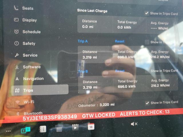 Photo 9 from auction – 2025 TESLA MODEL 3 with VIN 5YJ3E1EB3SF938349