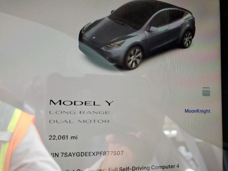 Photo 9 from auction – 2023 TESLA MODEL Y with VIN 7SAYGDEEXPF877507