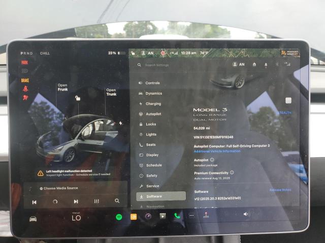 Photo 9 from auction – 2021 TESLA MODEL 3 with VIN 5YJ3E1EB8MF919248