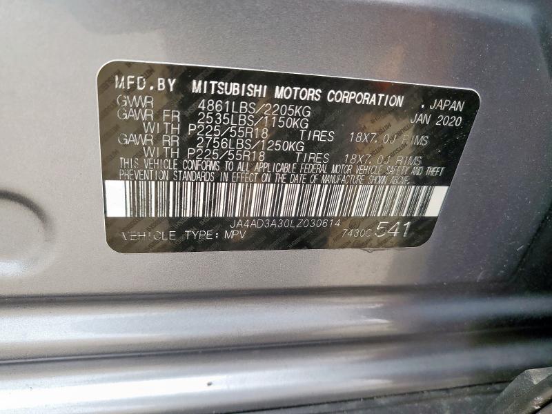Photo 14 from auction – 2020 MITSUBISHI OUTLANDER with VIN JA4AD3A30LZ030614