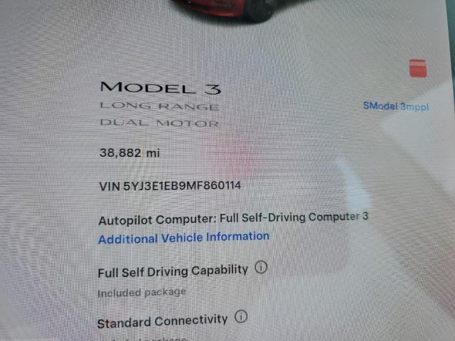 Photo 9 from auction – 2021 TESLA MODEL 3 with VIN 5YJ3E1EB9MF860114