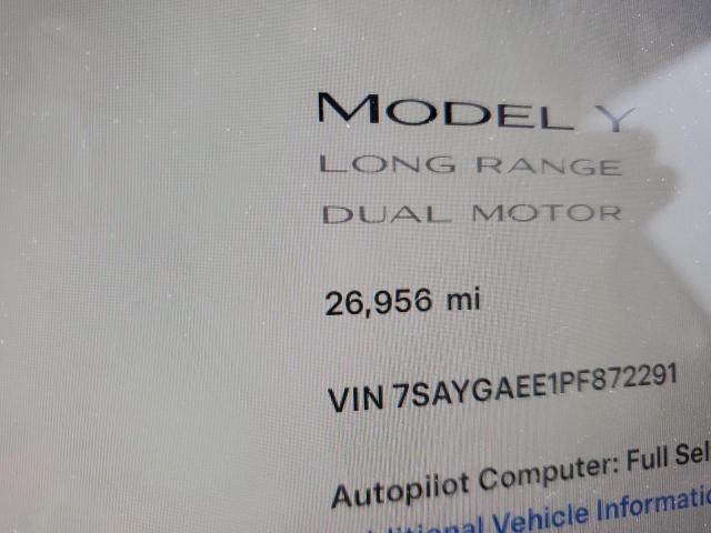 Photo 9 from auction – 2023 TESLA MODEL Y with VIN 7SAYGAEE1PF872291