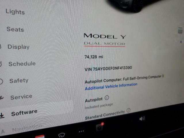 Фото 9 с аукциона – 2022 TESLA MODEL Y с VIN 7SAYGDEF0NF413390