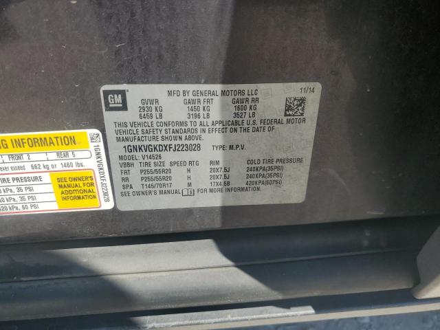 Photo 14 from auction – 2015 CHEVROLET TRAVERSE L with VIN 1GNKVGKDXFJ223028