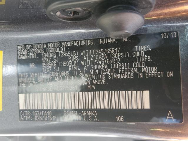 Photo 14 from auction – 2013 TOYOTA HIGHLANDER with VIN 5TDBK3EH4DS275361