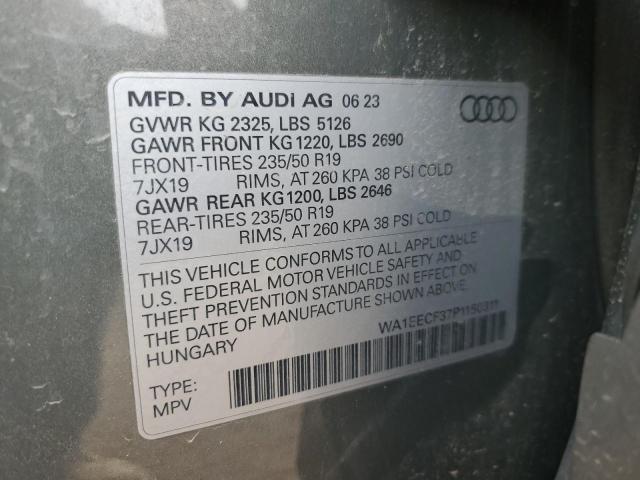 Photo 14 from auction – 2023 AUDI Q3 PREMIUM with VIN WA1EECF37P1150311