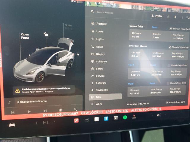 Photo 9 from auction – 2020 TESLA MODEL 3 with VIN 5YJ3E1EC6LF623667