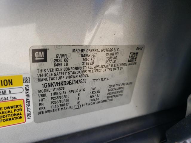 Photo 14 from auction – 2014 CHEVROLET TRAVERSE LT with VIN 1GNKVHKD9EJ347831