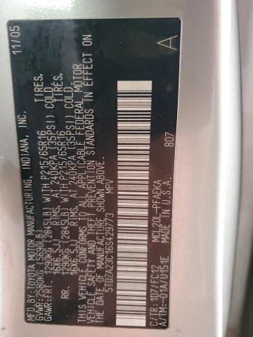 Photo 14 from auction – 2006 TOYOTA SIENNA CE with VIN 5TDZA23C16S429773