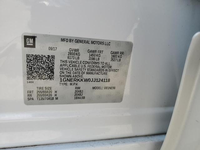 Photo 14 from auction – 2018 CHEVROLET TRAVERSE PREMIER with VIN 1GNERKKW0JJ124118